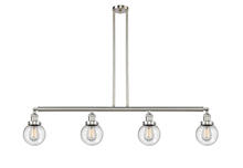 Innovations Lighting 214-SN-G204-6 - Beacon - 4 Light - 51 inch - Brushed Satin Nickel - Stem Hung - Island Light