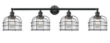 Innovations Lighting 215-BK-G74-CE - Bell Cage - 4 Light - 44 inch - Matte Black - Bath Vanity Light