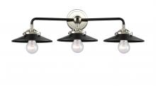 Innovations Lighting 284-3W-BPN-M6-BK - Railroad - 3 Light - 26 inch - Black Polished Nickel - Bath Vanity Light