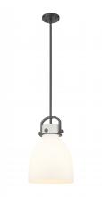 Innovations Lighting 410-1SM-BK-G412-10WH - Newton Bell - 1 Light - 10 inch - Matte Black - Mini Pendant