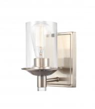 Innovations Lighting 417-1W-SN-CL - Manhattan - 1 Light - 5 inch - Satin Nickel - Bath Vanity Light
