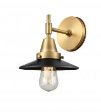 Innovations Lighting 447-1W-BB-M6-BK - Railroad - 1 Light - 8 inch - Brushed Brass - Sconce