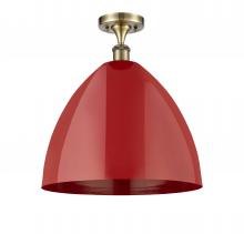 Innovations Lighting 516-1C-AB-MBD-16-RD - Plymouth - 1 Light - 16 inch - Antique Brass - Semi-Flush Mount