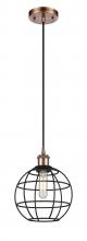 Innovations Lighting 516-1P-AC-CE-8-BK - Lake Placid - 1 Light - 8 inch - Antique Copper - Mini Pendant