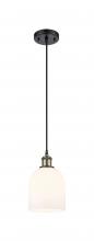 Innovations Lighting 516-1P-BAB-G558-6GWH - Bella - 1 Light - 6 inch - Black Antique Brass - Cord hung - Mini Pendant