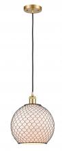 Innovations Lighting 516-1P-SG-G121-10CBK - Farmhouse Chicken Wire - 1 Light - 10 inch - Satin Gold - Cord hung - Mini Pendant