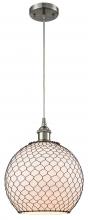 Innovations Lighting 516-1P-SN-G121-10CBK - Farmhouse Chicken Wire - 1 Light - 10 inch - Brushed Satin Nickel - Cord hung - Mini Pendant