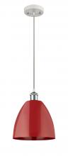 Innovations Lighting 516-1P-WPC-MBD-9-RD - Plymouth - 1 Light - 9 inch - White Polished Chrome - Cord hung - Mini Pendant