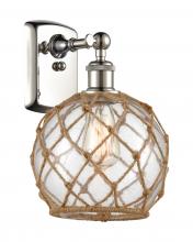 Innovations Lighting 516-1W-PN-G122-8RB - Farmhouse Rope - 1 Light - 8 inch - Polished Nickel - Sconce