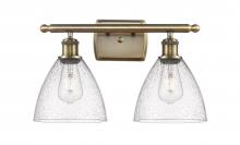 Innovations Lighting 516-2W-AB-GBD-754 - Bristol - 2 Light - 18 inch - Antique Brass - Bath Vanity Light