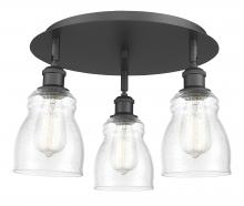 Innovations Lighting 516-3C-BK-G394 - Ellery - 3 Light - 17 inch - Matte Black - Flush Mount