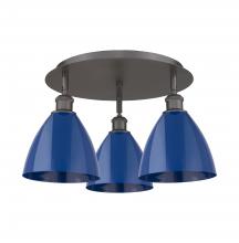 Innovations Lighting 516-3C-OB-MBD-75-BL - Plymouth - 3 Light - 19 inch - Oil Rubbed Bronze - Flush Mount