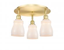 Innovations Lighting 516-3C-SG-G391 - Ellery - 3 Light - 17 inch - Satin Gold - Flush Mount