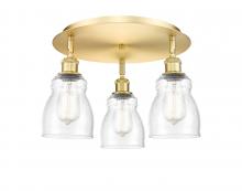 Innovations Lighting 516-3C-SG-G394 - Ellery - 3 Light - 17 inch - Satin Gold - Flush Mount