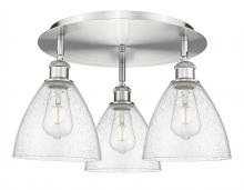 Innovations Lighting 516-3C-SN-GBD-754 - Bristol - 3 Light - 19 inch - Satin Nickel - Flush Mount