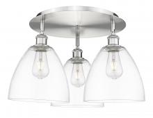 Innovations Lighting 516-3C-SN-GBD-92 - Bristol - 3 Light - 21 inch - Satin Nickel - Flush Mount