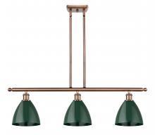 Innovations Lighting 516-3I-AC-MBD-75-GR - Plymouth - 3 Light - 36 inch - Antique Copper - Cord hung - Island Light
