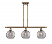 Innovations Lighting 516-3I-BB-G1213-8SM - Athens Deco Swirl - 3 Light - 36 inch - Brushed Brass - Cord hung - Island Light