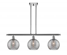 Innovations Lighting 516-3I-PC-G1213-8SM - Athens Deco Swirl - 3 Light - 36 inch - Polished Chrome - Cord hung - Island Light