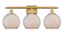 Innovations Lighting 516-3W-SG-G121-8CBK - Farmhouse Chicken Wire - 3 Light - 28 inch - Satin Gold - Bath Vanity Light