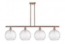 Innovations Lighting 516-4I-AC-G1215-10 - Athens Water Glass - 4 Light - 48 inch - Antique Copper - Cord hung - Island Light
