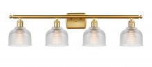 Innovations Lighting 516-4W-SG-G412 - Dayton - 4 Light - 36 inch - Satin Gold - Bath Vanity Light