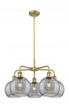 Innovations Lighting 516-5CR-BB-G1213-8SM - Athens Deco Swirl - 5 Light - 26 inch - Brushed Brass - Chandelier