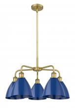 Innovations Lighting 516-5CR-BB-MBD-75-BL - Plymouth - 5 Light - 26 inch - Brushed Brass - Chandelier