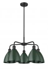 Innovations Lighting 516-5CR-BK-MBD-75-GR - Plymouth - 5 Light - 26 inch - Matte Black - Chandelier