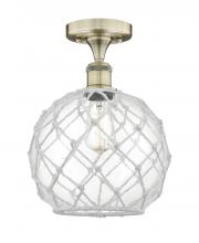 Innovations Lighting 616-1F-AB-G122-10RW - Farmhouse Rope - 1 Light - 10 inch - Antique Brass - Semi-Flush Mount