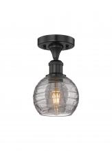 Innovations Lighting 616-1F-BK-G1213-6SM - Athens Deco Swirl - 1 Light - 6 inch - Matte Black - Semi-Flush Mount