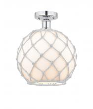 Innovations Lighting 616-1F-PC-G121-10RW - Farmhouse Rope - 1 Light - 10 inch - Polished Chrome - Semi-Flush Mount