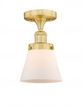 Innovations Lighting 616-1F-SG-G61 - Cone - 1 Light - 6 inch - Satin Gold - Semi-Flush Mount