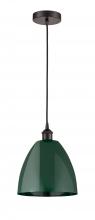Innovations Lighting 616-1P-OB-MBD-9-GR - Plymouth - 1 Light - 9 inch - Oil Rubbed Bronze - Cord hung - Mini Pendant