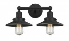  616-2W-BK-M6-BK - Railroad - 2 Light - 17 inch - Matte Black - Bath Vanity Light