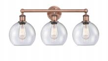Innovations Lighting 616-3W-AC-G124-8 - Athens - 3 Light - 26 inch - Antique Copper - Bath Vanity Light