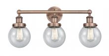 Innovations Lighting 616-3W-AC-G204-6 - Beacon - 3 Light - 24 inch - Antique Copper - Bath Vanity Light