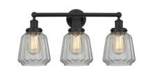 Innovations Lighting 616-3W-BK-G142 - Chatham - 3 Light - 25 inch - Matte Black - Bath Vanity Light