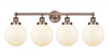 Innovations Lighting 616-4W-AC-G201-8 - Beacon - 4 Light - 35 inch - Antique Copper - Bath Vanity Light