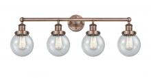 Innovations Lighting 616-4W-AC-G204-6 - Beacon - 4 Light - 33 inch - Antique Copper - Bath Vanity Light