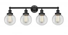 Innovations Lighting 616-4W-BK-G202-6 - Beacon - 4 Light - 33 inch - Matte Black - Bath Vanity Light