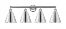 Innovations Lighting 616-4W-PC-MBC-8-PC - Berkshire - 4 Light - 35 inch - Polished Chrome - Bath Vanity Light