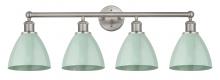 Innovations Lighting 616-4W-SN-MBD-75-SF - Plymouth - 4 Light - 35 inch - Satin Nickel - Bath Vanity Light