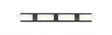  617S-4W-BK-G617-8SWH - Boreas - 4 Light - 39 inch - Matte Black - Bath Vanity Light