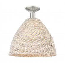 Innovations Lighting 716-1C-SN-NBD-16-NAT - Bristol Natural - 1 Light - 6 inch - Brushed Satin Nickel - Semi-Flush Mount