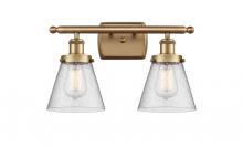 Innovations Lighting 916-2W-BB-G64-LED - Cone - 2 Light - 16 inch - Brushed Brass - Bath Vanity Light