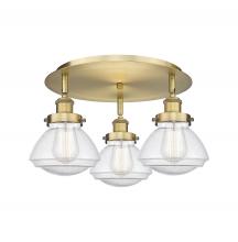 Innovations Lighting 916-3C-BB-G324 - Olean - 3 Light - 19 inch - Brushed Brass - Flush Mount