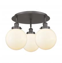 Innovations Lighting 916-3C-OB-G201-8 - Beacon - 3 Light - 20 inch - Oil Rubbed Bronze - Flush Mount