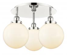 Innovations Lighting 916-3C-PN-G201-8 - Beacon - 3 Light - 20 inch - Polished Nickel - Flush Mount