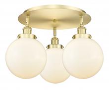 Innovations Lighting 916-3C-SG-G201-8 - Beacon - 3 Light - 20 inch - Satin Gold - Flush Mount